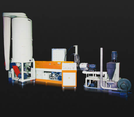 Horizontal water cooling pelletizer line for plastic recycling